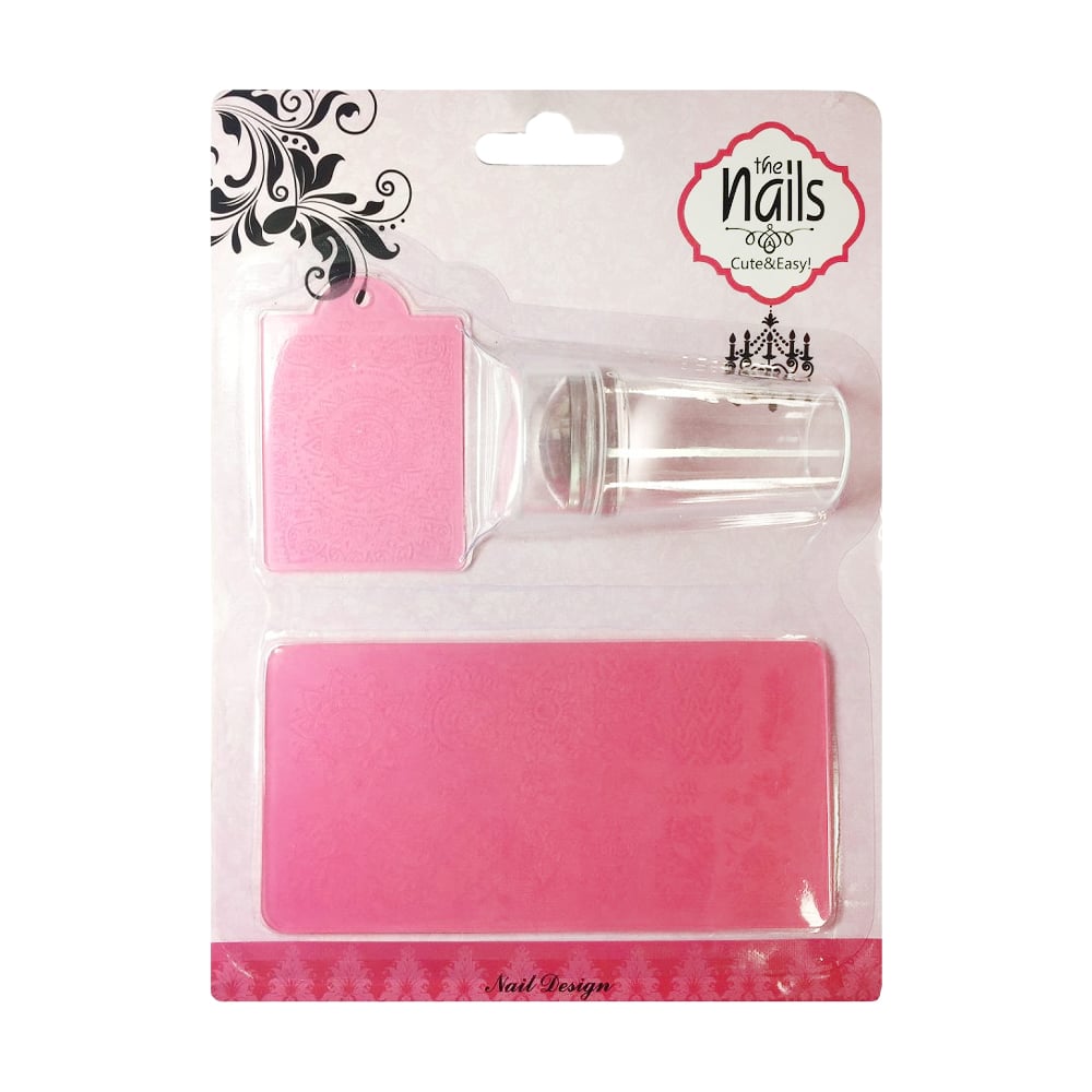 Набір для стемпінгу Nails Molekula Professional Stamoing Kit (пластина трафарет, 1 шт + штамп, 1 шт + скребок, 1 шт)